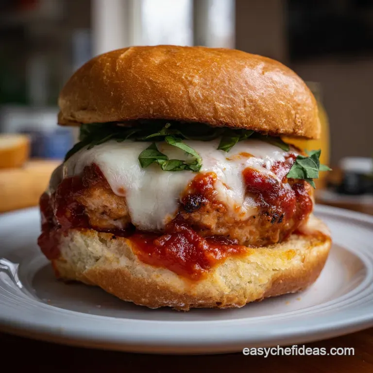Chicken Parm Burgers Just 4 Ingredients: 22 Minute Meal