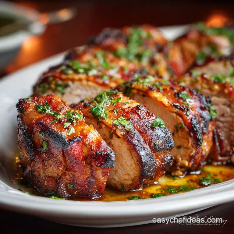 The Ultimate Air Fryer Piginablanket Baconwrapped Pork Loin presentation