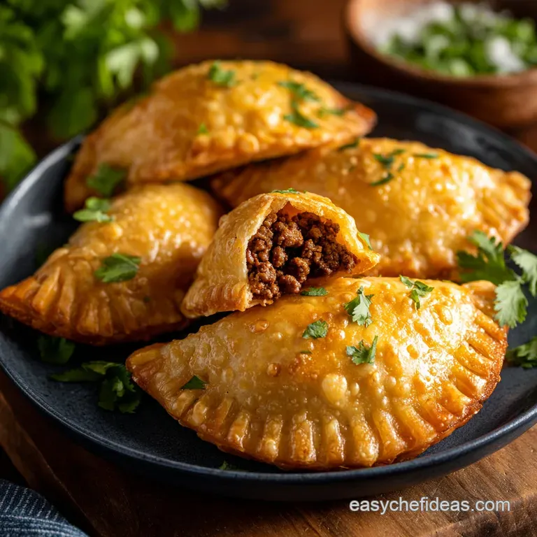 Golden Glorious Air Fryer Beef Picadillo Empanadas presentation