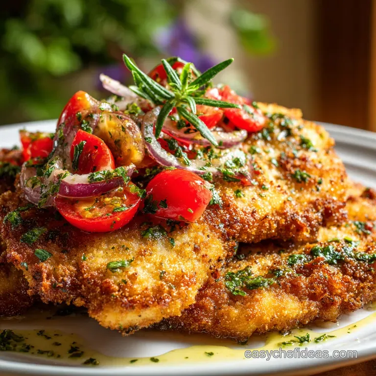 Air Fryer Chicken Milanese with Mediterranean Sala the Crispy Compromise presentation