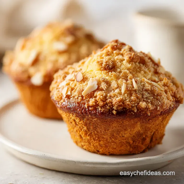 Three fluffy golden cupcakes on a white porcelain platter, topped with velvety cream and fresh red raspberries.