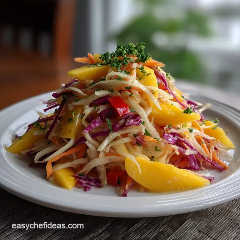 The Ultimate Asian Slaw with Mango Recipe presentation