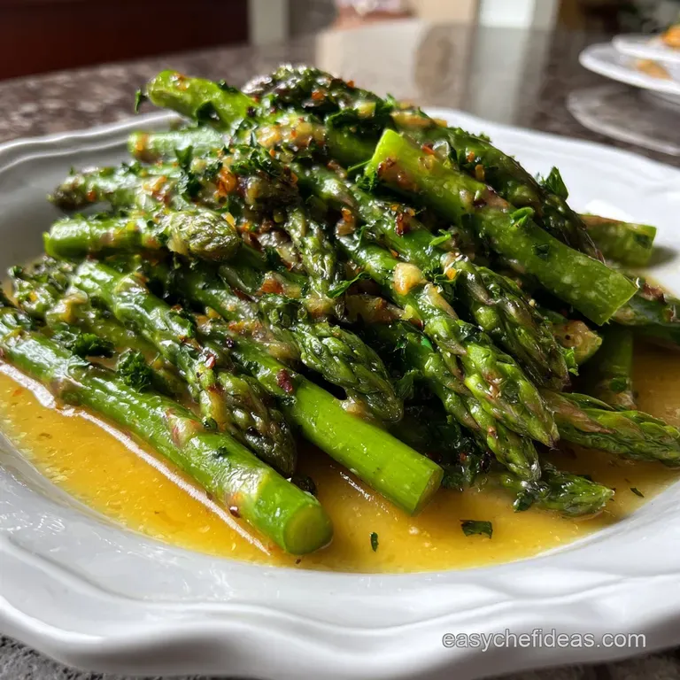 Asparagus with Dijon Vinaigrette: Zesty Side presentation