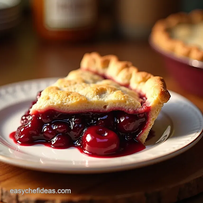 Aunt Millies Blue Ribbon Cherry Pie presentation