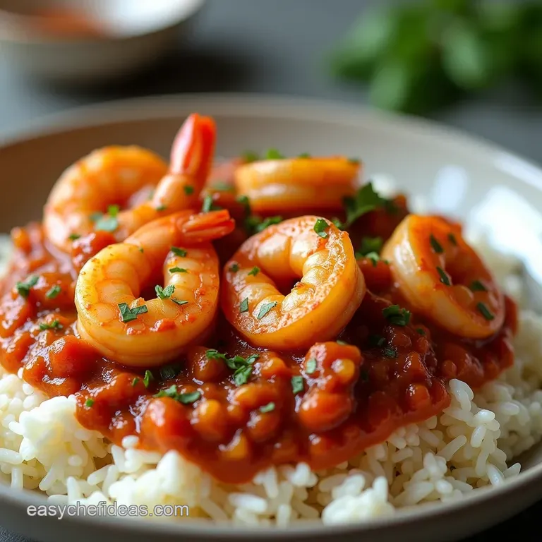The Proper Pot Rich Authentic Shrimp Creole Served Over Steamed Rice