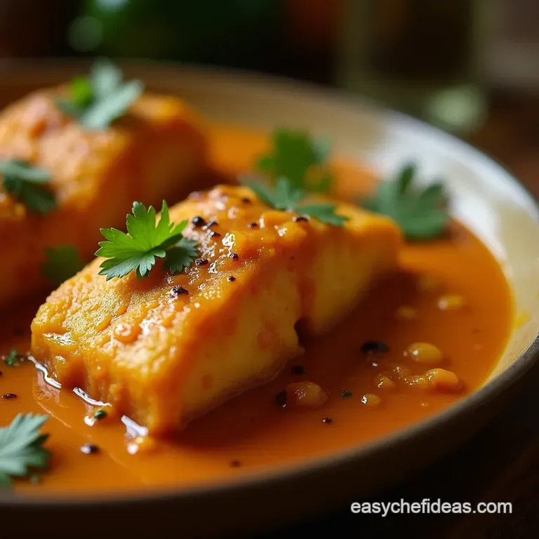Chefs Authentic Goan Fish Curry Tangy Tamarind Coconut Delight presentation