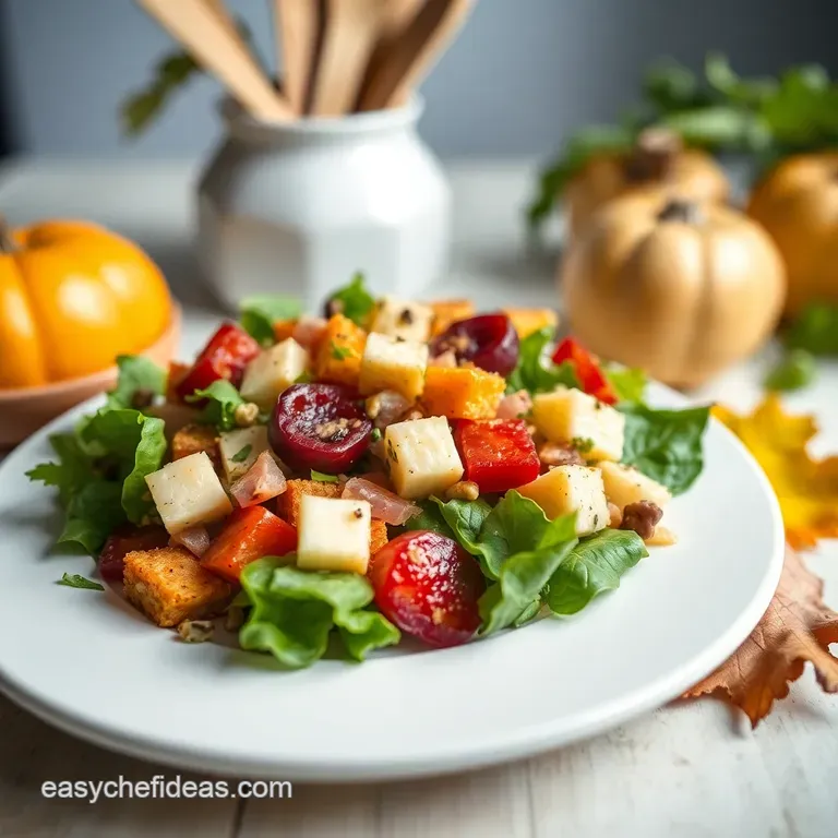 Autumn Harvest Salad with Maple-Balsamic Vinaigrette presentation