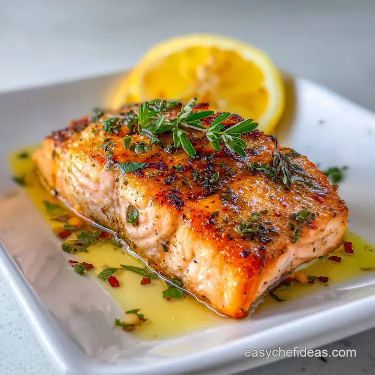 Flaky salmon fillet with crisp skin, artistically plated with vibrant green asparagus and a creamy, lemon-dill sauce.