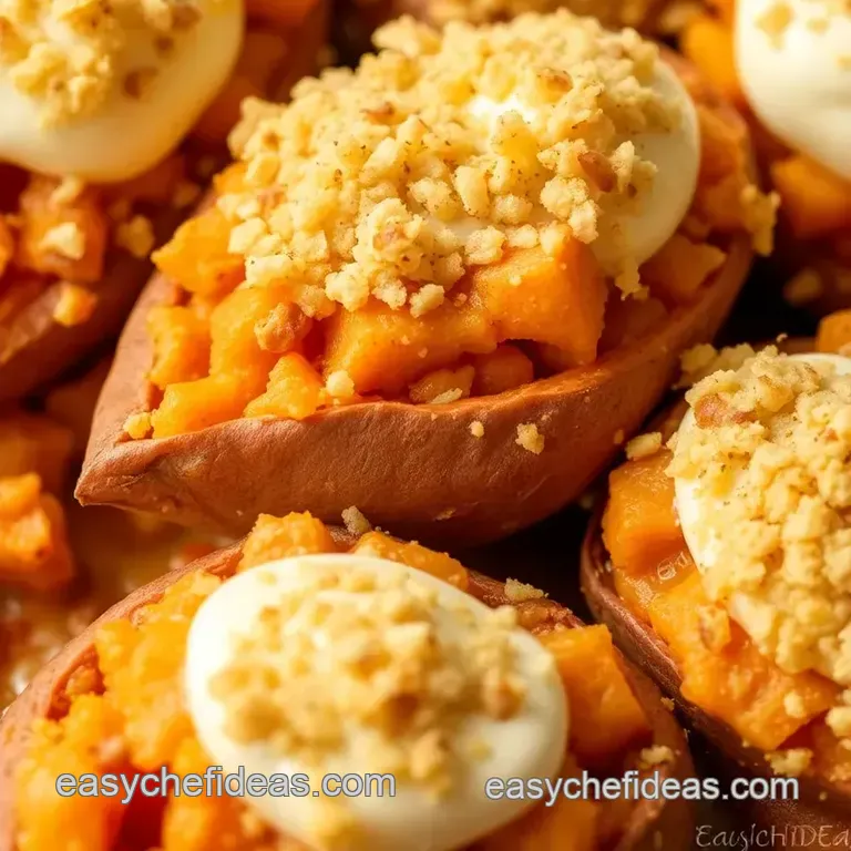 Sweet Potatoes with a Crunchy Maple Pecan Topping presentation