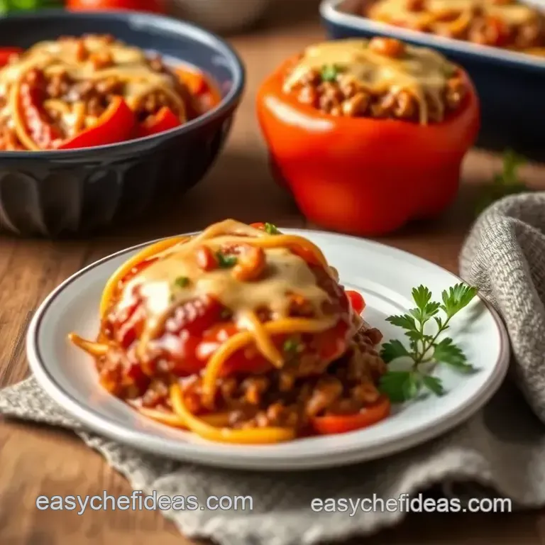 Baked Beef Stuffed Pepper Casserole presentation