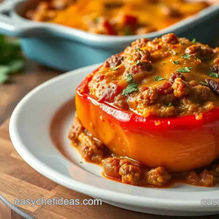 Baked Beef Stuffed Pepper Casserole