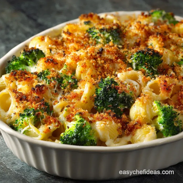 Baked Broccoli Macaroni and Cheese Ultimate Cheesy Crispy Casserole