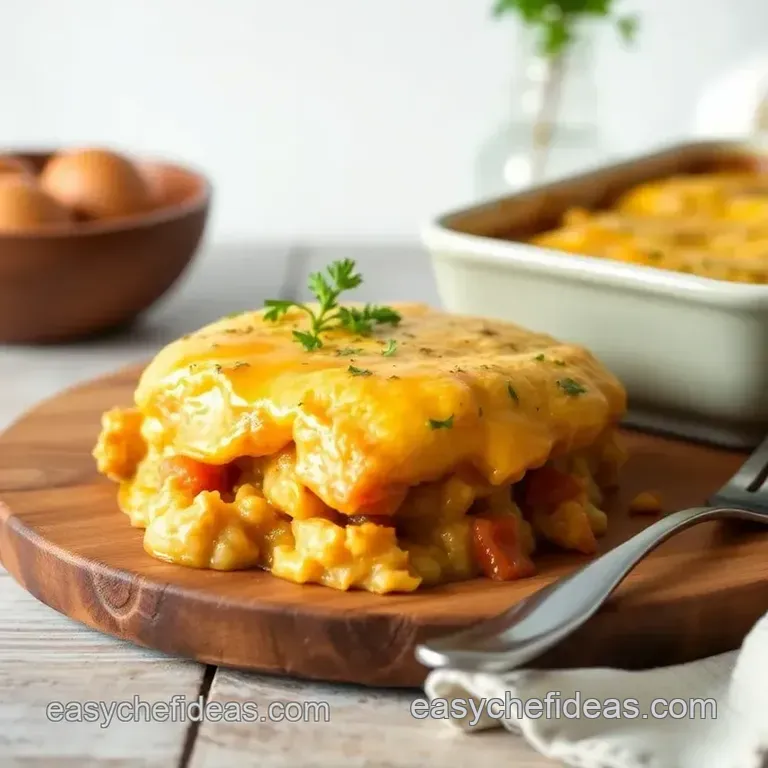 Baked Chicken Cobbler with Cheddar Topping presentation