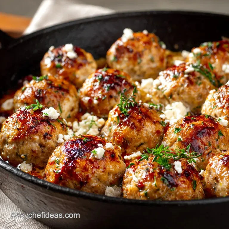 Greek Turkey Meatballs: Our Best Baked Recipe with Feta Mint presentation
