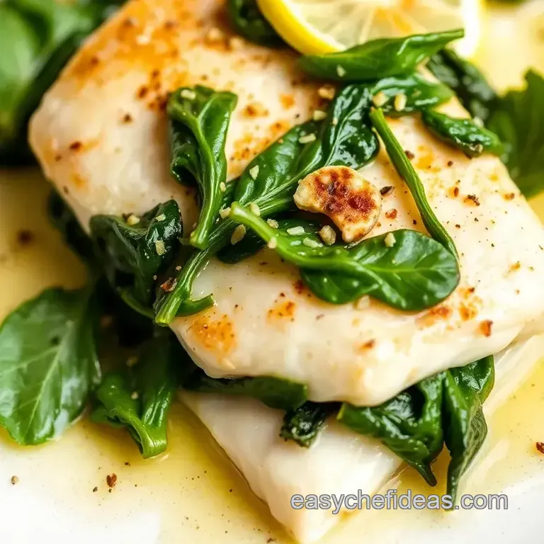 Elegant Baked Halibut and Spinach Filo Bundles presentation