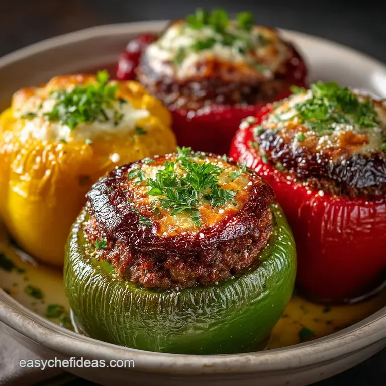 Stuffed Peppers: Ultimate Baked Mediterranean Style presentation