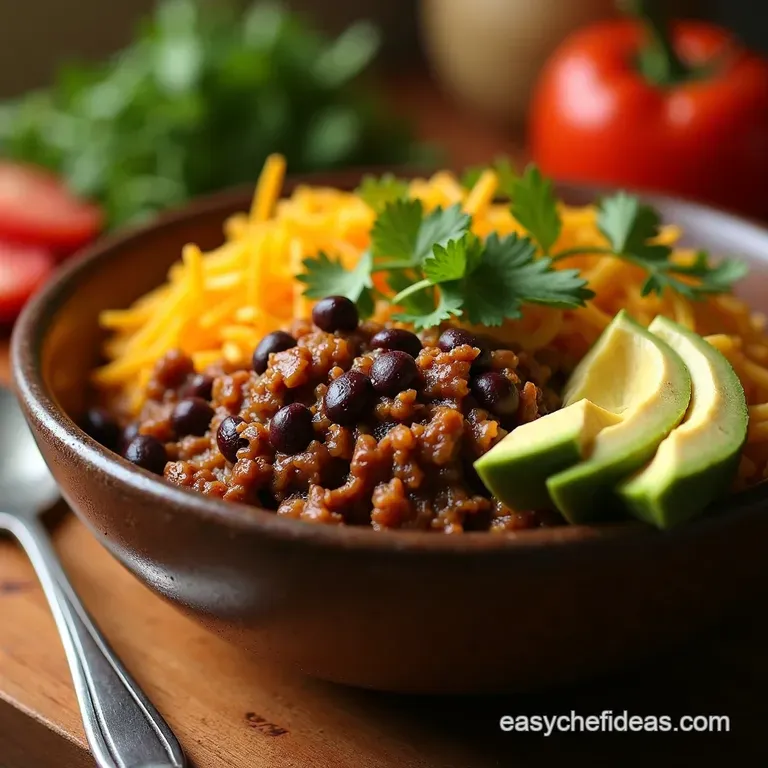Beef Mince Black Bean Burrito Bowls presentation