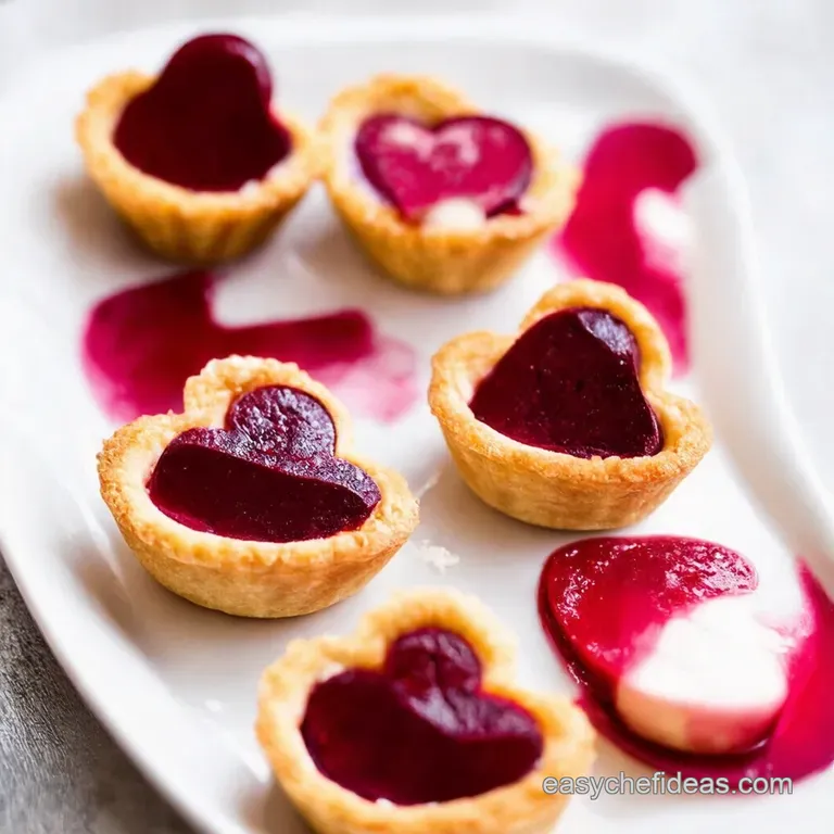 Beet Goat Cheese Heart Tartlets presentation