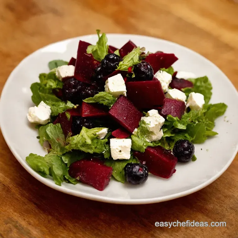 Berry Beet Goat Cheese Salad with Honeylemon Vinaigrette presentation