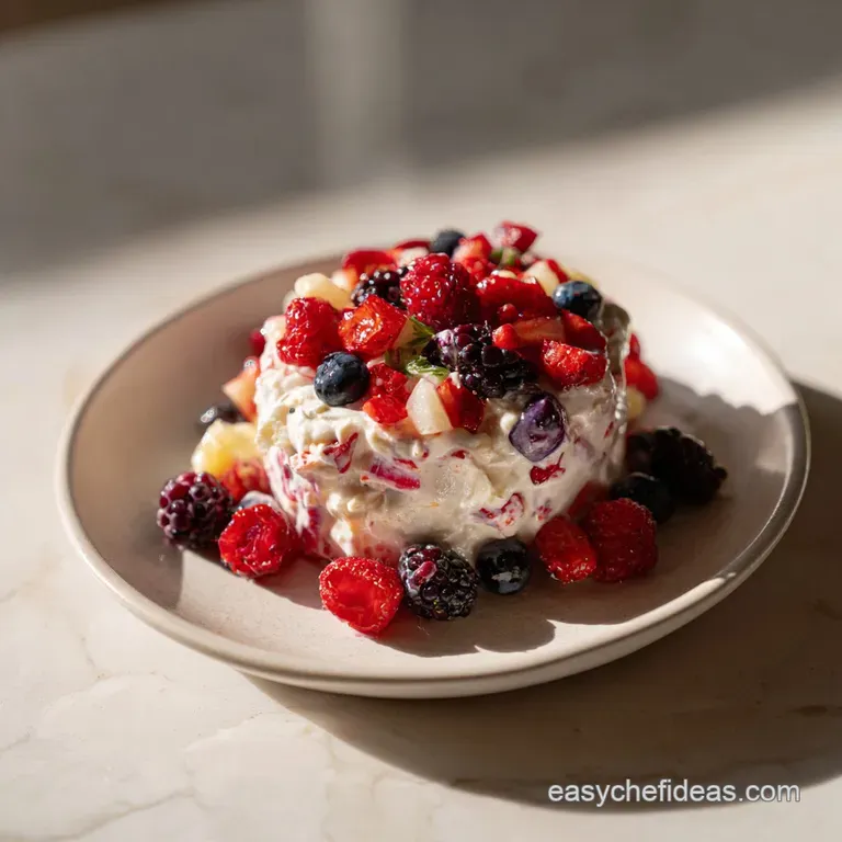 Very Berry Cheesecake Salad: Silky Fruit Dessert