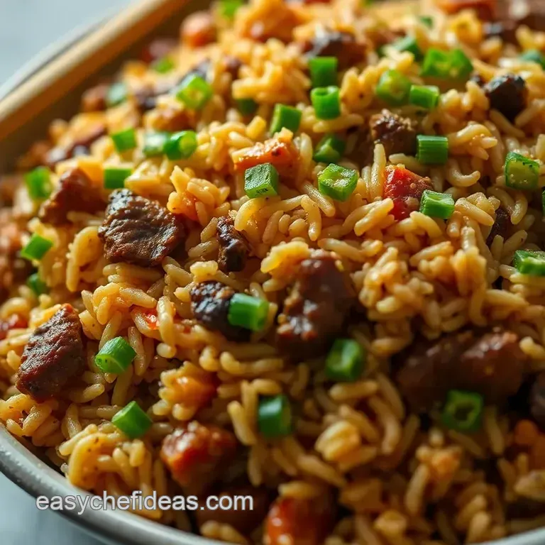 Better Than Takeout: Savory Beef Fried Rice presentation