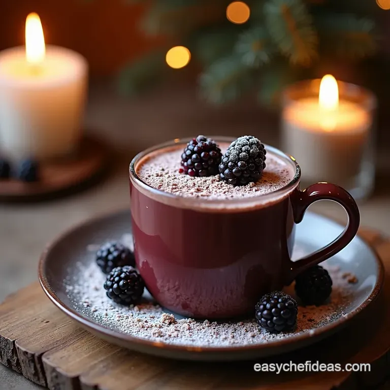 Blackberry Bliss Hot Chocolate presentation