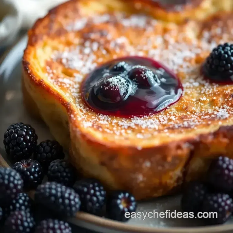 Brioche French Toast with Blackberry Compote presentation
