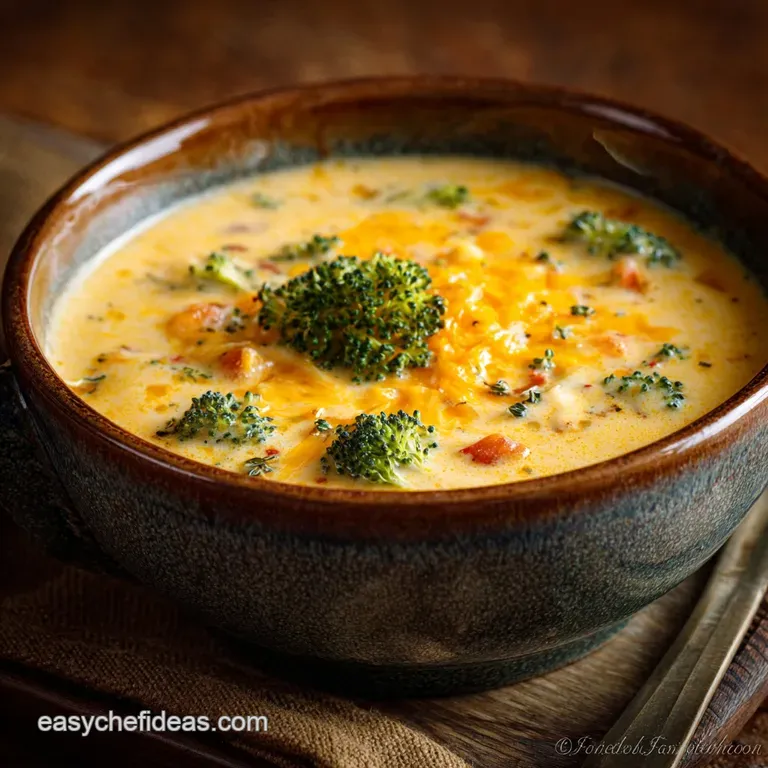 Broccoli Cheese and Potato Soup: the Chefs Ultimate Hearty Cheddar Chowder presentation