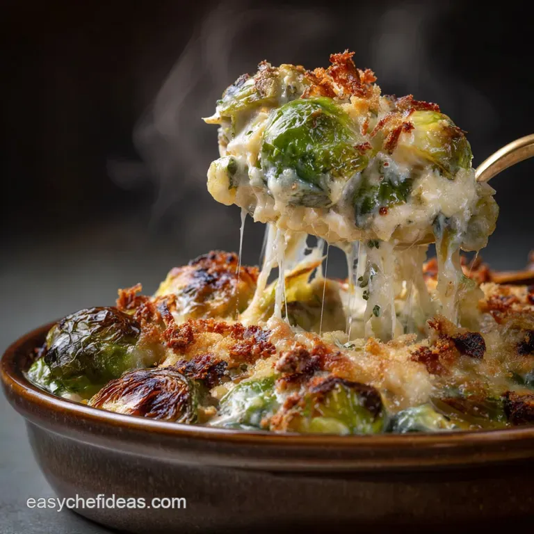 Brussels Sprouts Gratin: the Best Cheesy Crispy Side Dish Recipe presentation