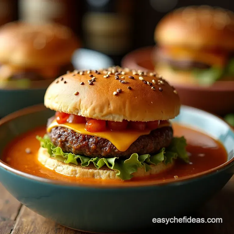 Burger Night in a Bowl Hearty Easy Burger Soup presentation