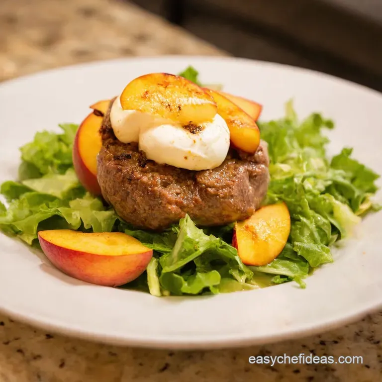 Burratastuffed Grilled Peaches with Prosciutto and Balsamic Glaze presentation