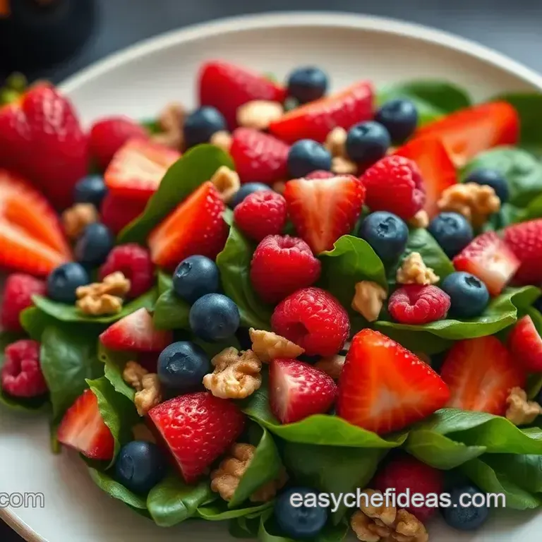 Bursting Berry Spinach Salad with Honey-Rose Vinaigrette
