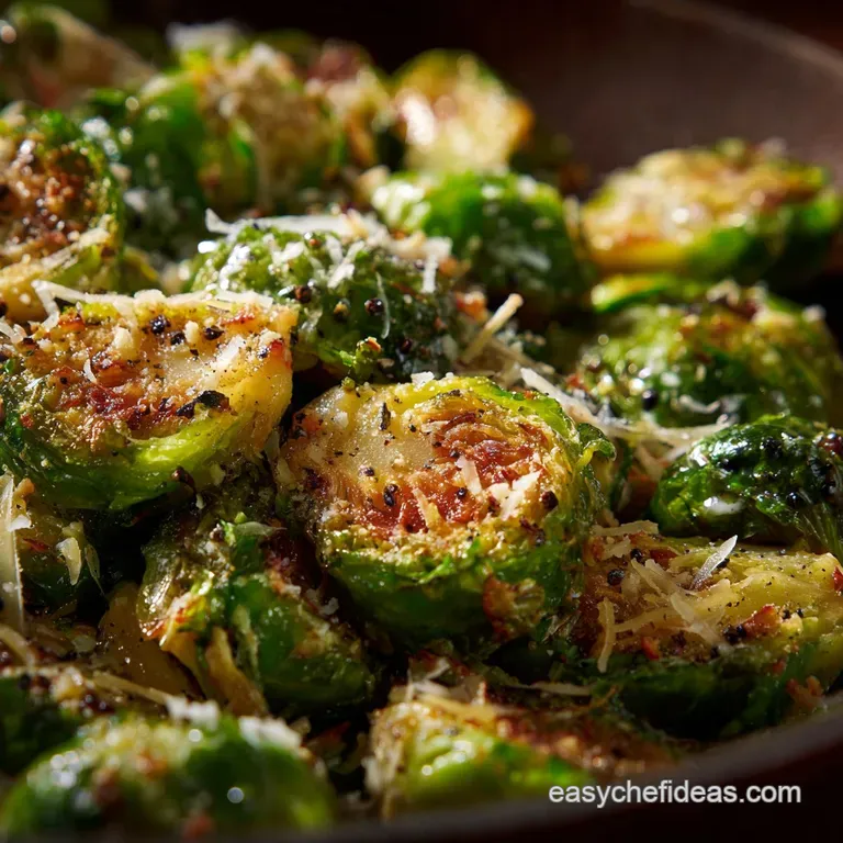 Cacio E Pepe Brussels Sprouts: the Ultra-Crispy Creamy Roman Side Dish presentation