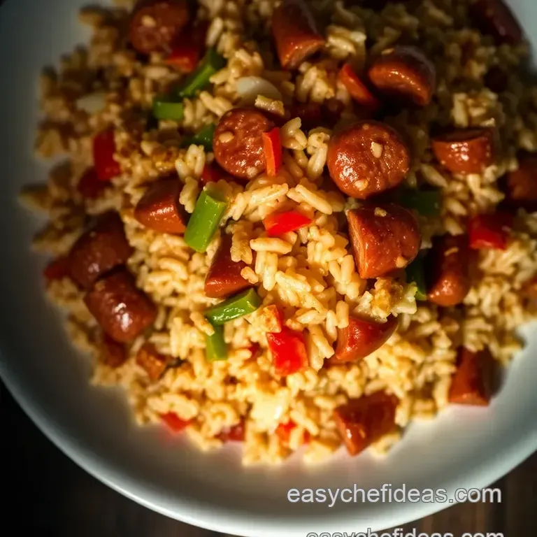 Cajun Sausage and Rice presentation