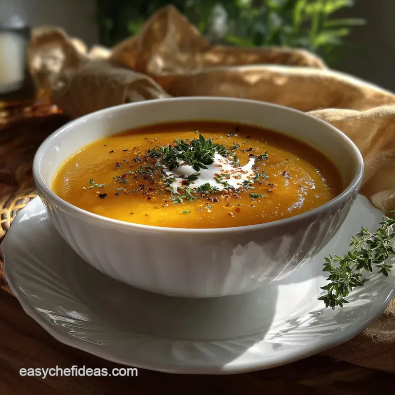 Creamy Carrot Ginger Soup: Velvety Smooth Texture presentation