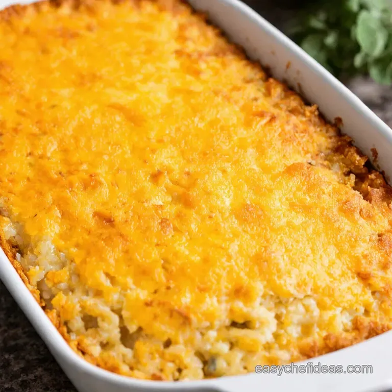Cheesy Baked Rice Casserole presentation
