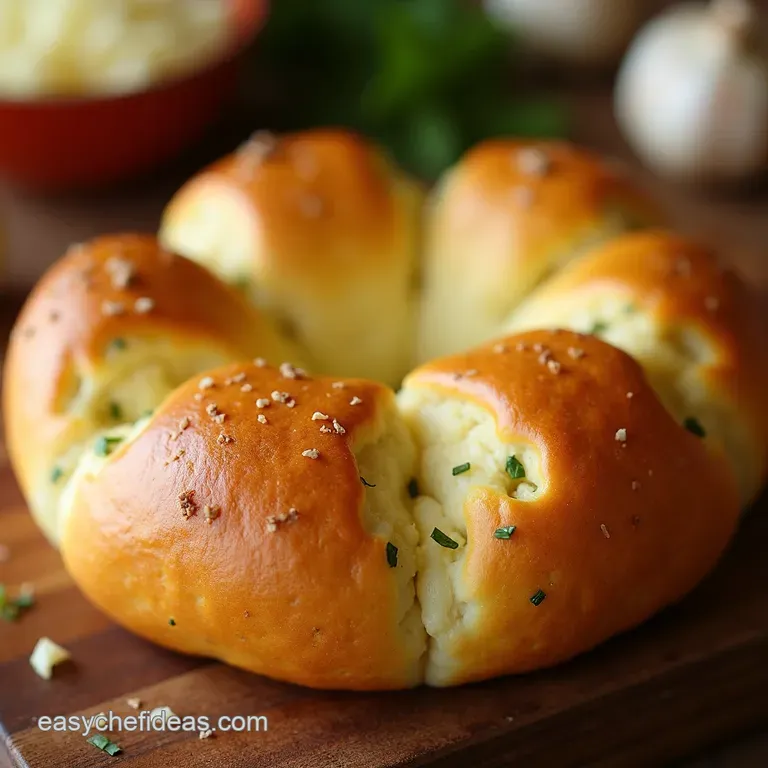 Cheesy Garlic Pullapart Bread presentation