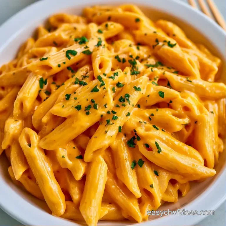 Golden pasta swirls topped with a sprinkle of fresh parsley, served on a matte grey plate with a silver fork.