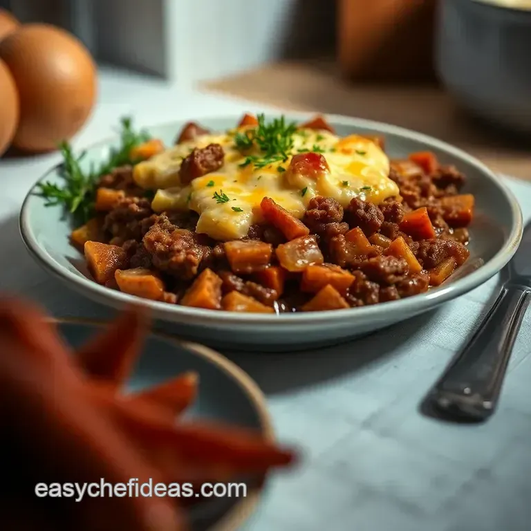 Cheesy Shepherd s Pie with Root Vegetable Mash presentation