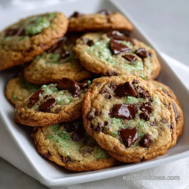 Mint Chocolate Chip Cookies: Chewy Browned Butter Base presentation