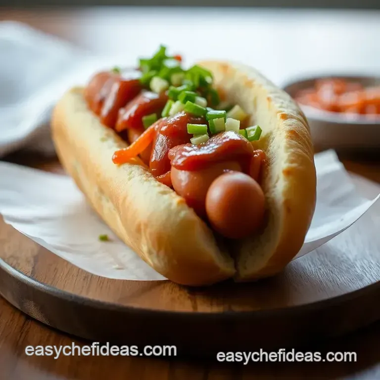 Chicago Dog Deluxe: the Windy City on a Brioche Bun presentation