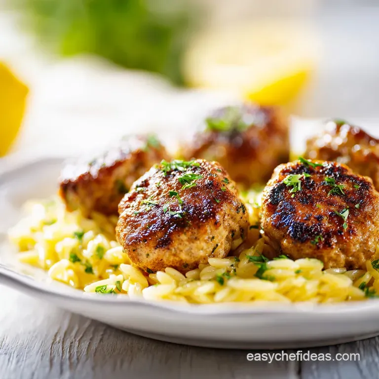 Chicken Meatballs Orzo: Creamy Greek One-Pan Dinner