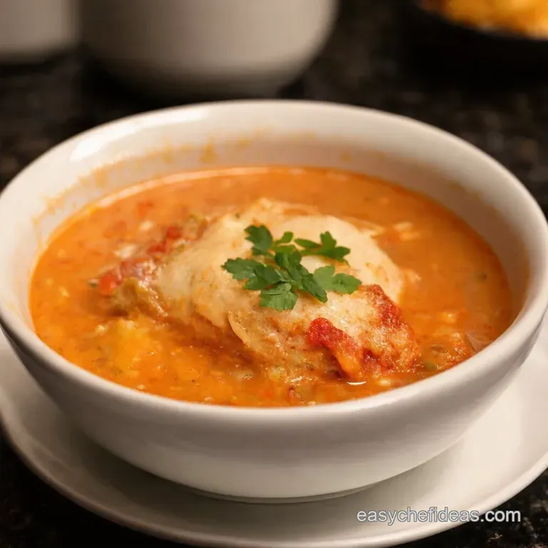 Chicken Parm Party in a Pot Hearty Chicken Parmesan Soup presentation