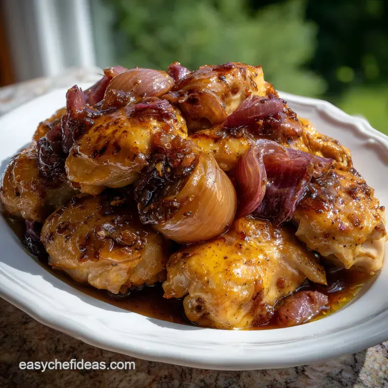 The Classic Chicken Thighs with Shallots in Red Wine Vinegar