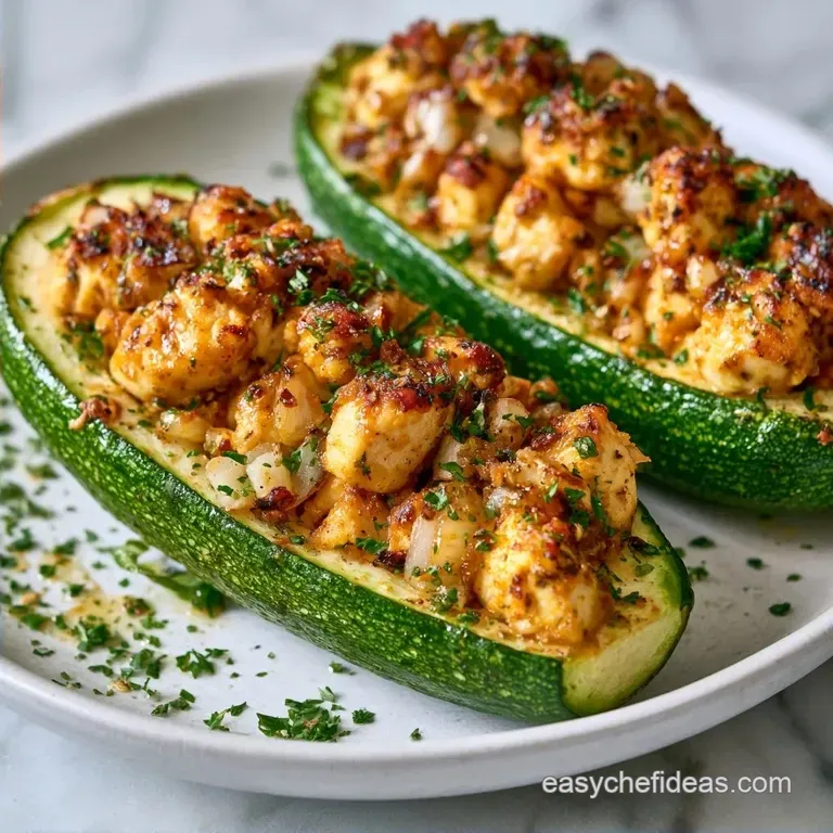 Healthy Chicken Zucchini Boats