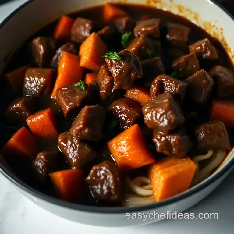 Classic Beef Bourguignon: a Taste of French Comfort presentation