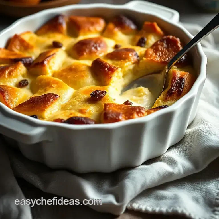 Classic British Bread and Butter Pudding presentation