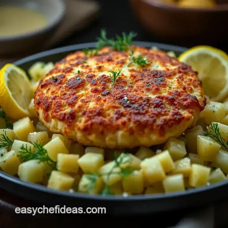 Classic British-Style Fish Cakes with Lemon & Dill presentation