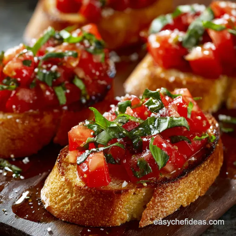 Bruschetta with Tomato and Basil Authentic Classic Italian Recipe