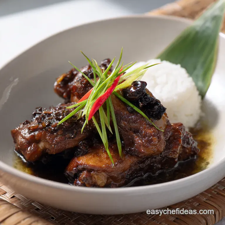 Classic Chicken Adobo presentation